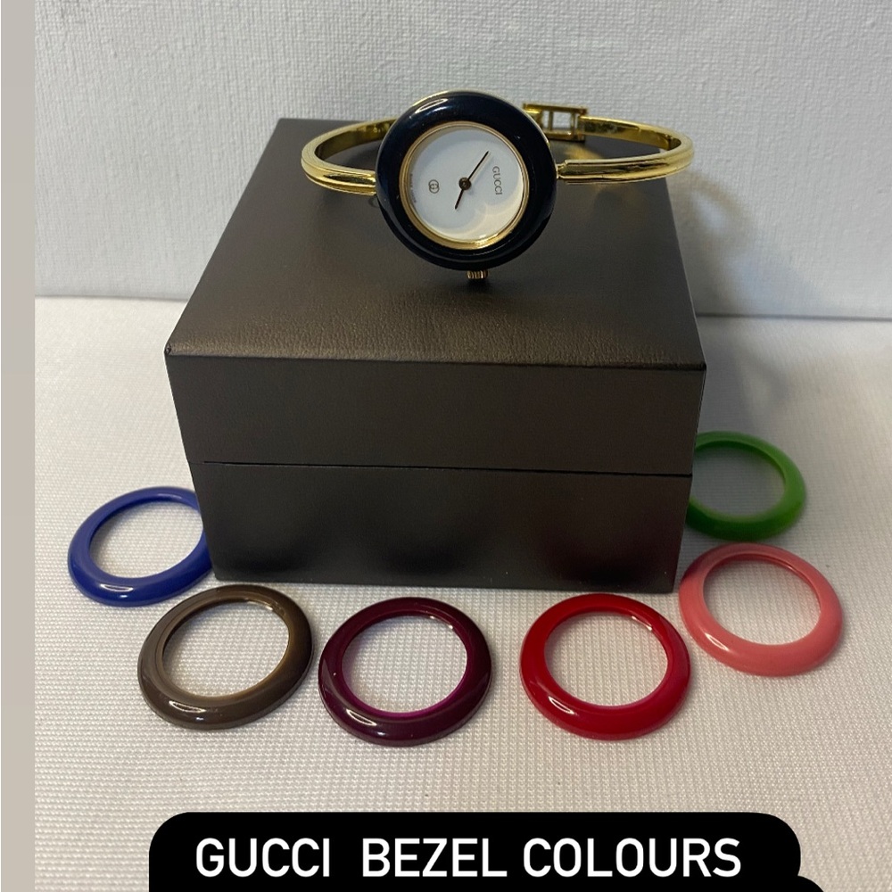 Gucci Gold Watch with Colorful Bezels
